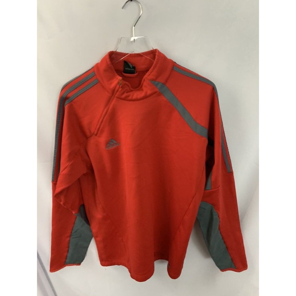 Adidas Men’s Sz M Red 1/4 Asymetric Zip Pullover Track Jacket